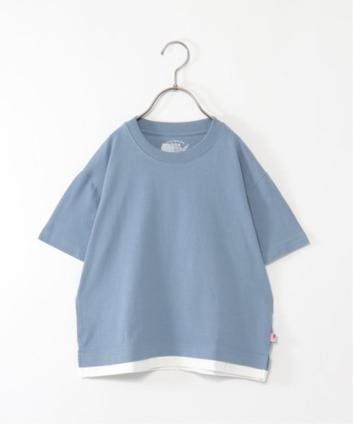 ikka kids(イッカ　キッズ)/【キッズ】USAコットン裾レイヤードT(120〜160cm)/ブルー