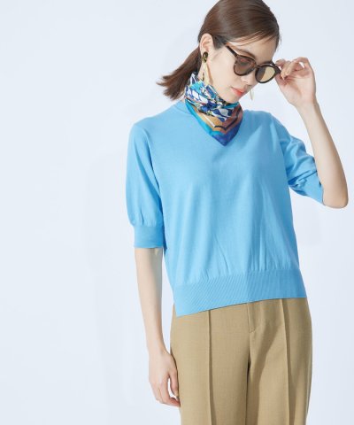 ROPE'／5分袖ニットプルオーバー／504498540