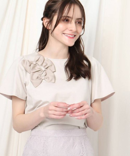 セール 定番大人気フレア袖tシャツシリーズ メニーリボン半袖フレアスリーブtシャツ クチュールブローチ Couture Brooch Magaseek