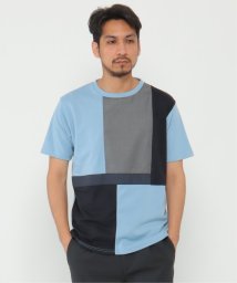 ikka(イッカ)/カラーブロッキングTシャツ ECO/ライトブルー