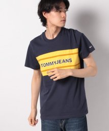 TOMMY JEANS(トミージーンズ)/カラーブロックロゴTシャツ/ネイビー 