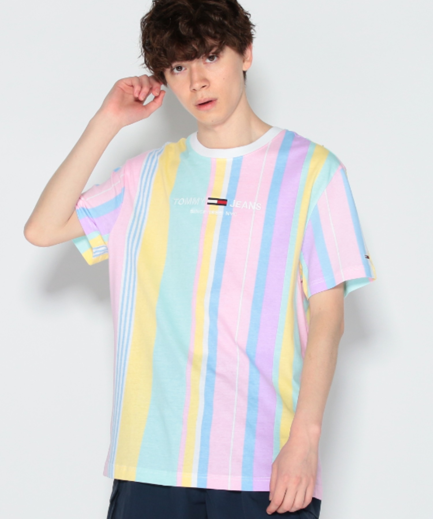 Pastel Collection ストライプロゴTシャツ