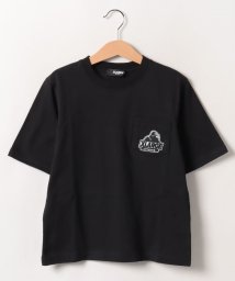 XLARGE KIDS(エクストララージ　キッズ)/【オンライン限定】スランテッドOGゴリラポケ5分袖Tシャツ/ブラック