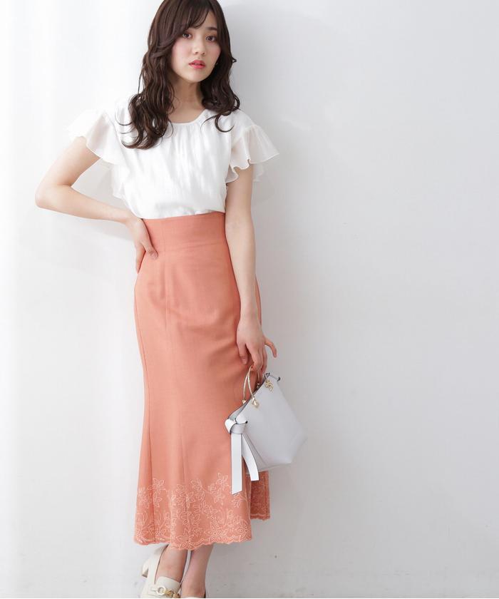 セール】|美人百花6月号掲載商品|カットワークマーメイドスカート