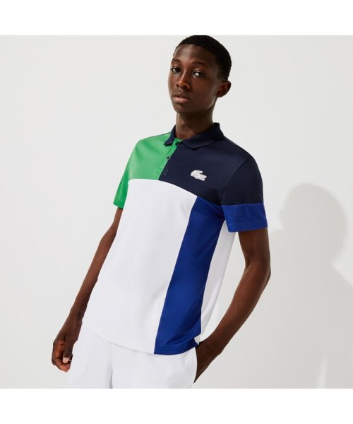 アシンメトリーカラーブロッキングテニスポロシャツ ラコステスポーツ メンズ Lacostesports Mens Magaseek