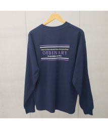 Spiritoso(スピリトーゾ)/ORDINARYプリント長袖Ｔシャツ /ネイビー