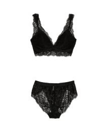 LILY BROWN Lingerie(LILY BROWN Lingerie)/【LILY BROWN Lingerie】クラシカルアイラッシュレース ノンワイヤーブラ・ショーツセット/BLK