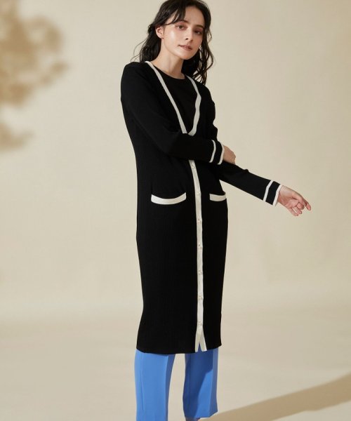 セール バイカラーリブロングカーディガン グレースコンチネンタル Grace Continental Magaseek