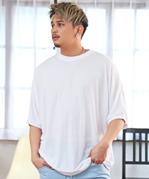 セール T R天竺ドルマン半袖tシャツ Tシャツ メンズ 半袖 5分袖 ドルマンスリーブ ビッグシルエット 無地 ラグスタイル Luxstyle Magaseek