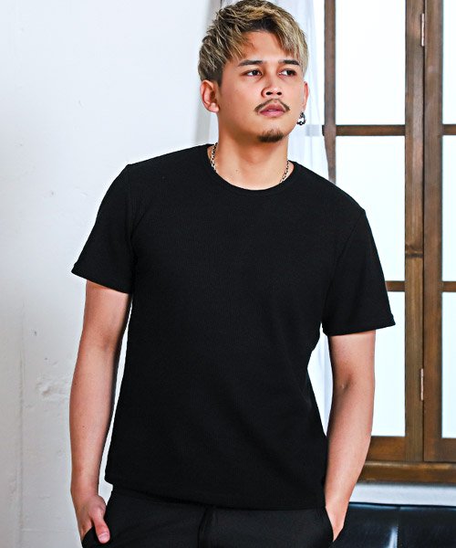 セール ワッフルtシャツ Tシャツ メンズ 半袖tシャツ ワッフル サーマル クルーネック 無地 ラグスタイル Luxstyle Magaseek