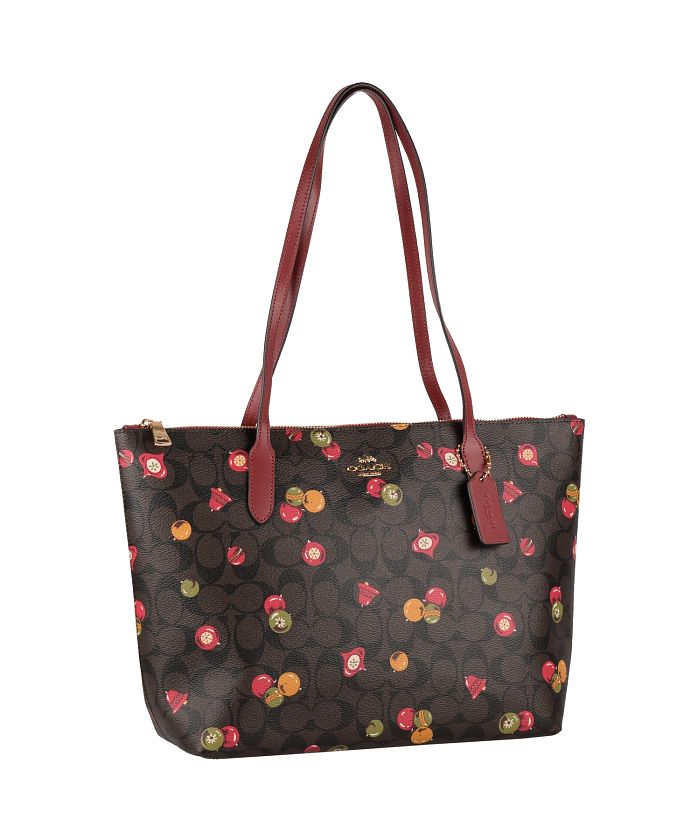 Coach コーチ ZIP TOP TOTE IN SIGNATURE CANVAS WITH ORNAMENT PRINT