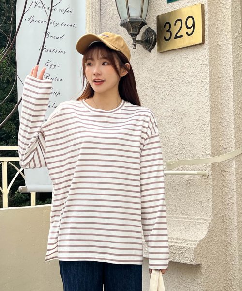 セール】ロングTシャツ ボーダーコットン ML カットソー ソフトタッチ スリット 春服 春(504616741) アドティエ(ad thie) MAGASEEK アーバンリサーチ ボーダーコットンセーター ニット ブルー×白 M