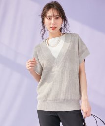 NIJYUSANKU（SMALL SIZE）(23区（小さいサイズ）)/【マガジン掲載/新色追加】リネンVネック ニット ベスト(番号2H29)/ライトグレー系