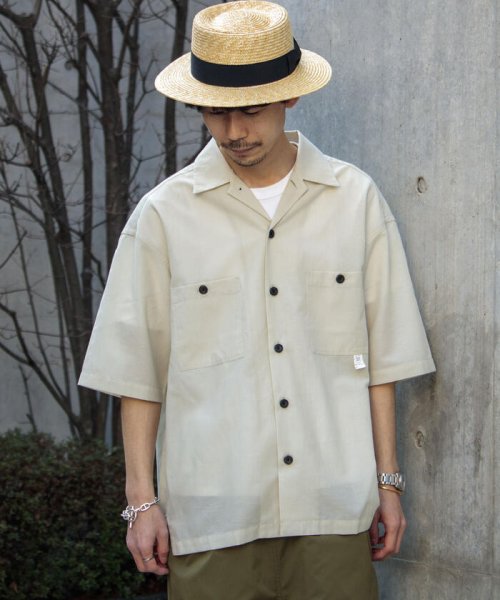 GLOSTER(GLOSTER)/【WORK ABOUT/ワークアバウト】TROPICAL SHIRT トロピカルオープンカラーシャツ/キナリ