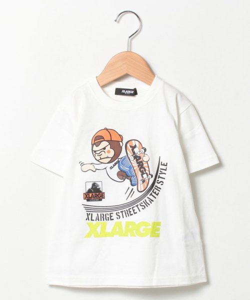 XLARGE KIDS(エクストララージ　キッズ)/【オンライン限定】スケボーファニーゴリラ半袖Tシャツ/ホワイト