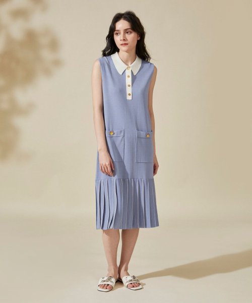 プリーツ切替ニットワンピース(504617460)｜阪急百貨店公式通販サイト  