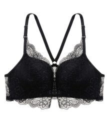 Lace Ladies(レースレディース)/フロントホックブラ総レースブラジャー/ブラック