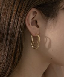 SMELLY(スメリー)/トリプルスネークチェーンフープピアス/GLD