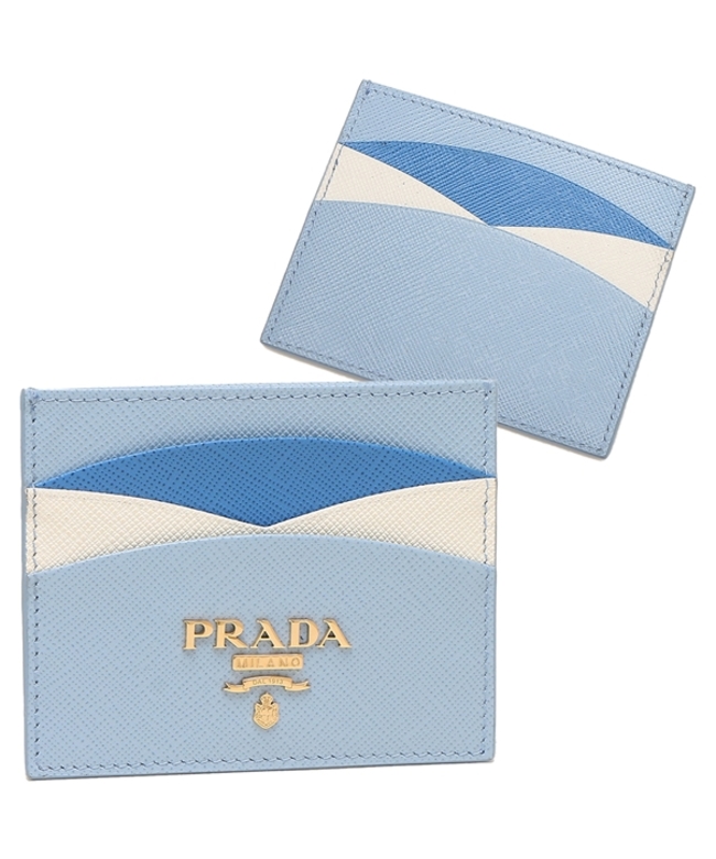 プラダ カードケース パスケース サフィアーノ マルチカラー ロゴ ブルー レディース PRADA 1MC025 ZLP F02T0