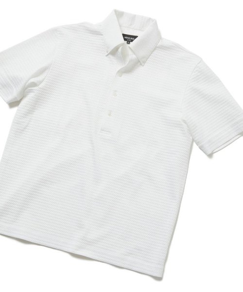Men's Bigi(メンズビギ)/【COOL MAX】ニットサッカーポロシャツ　ACTIVE TAILORライン/ホワイト