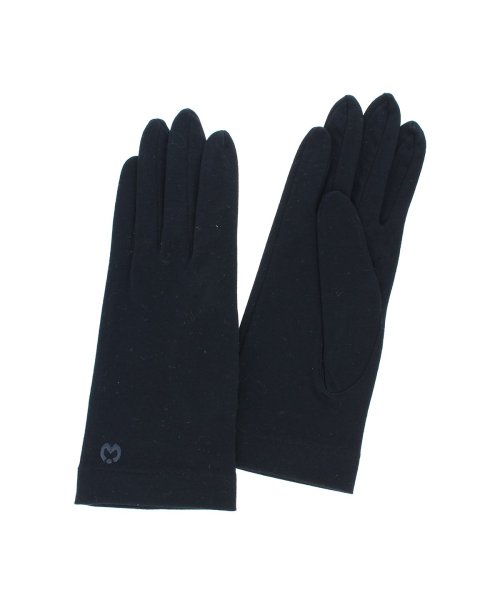 milaschon(ミラ・ショーンテブクロ)/ミラショーン milaschon レディース UV手袋  女性用 23cm 日本製  洗える 綿100％ 高遮蔽タイプ 五本指 /ブラック 