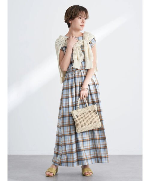 セール マドラスチェックワンピース アースミュージック エコロジー Earth Music Ecology Magaseek