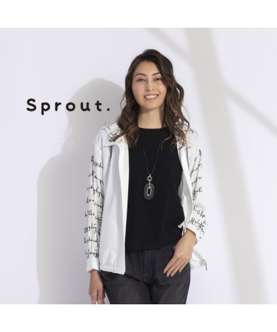 【Sprout.】無地×英字ロゴ配色パーカー