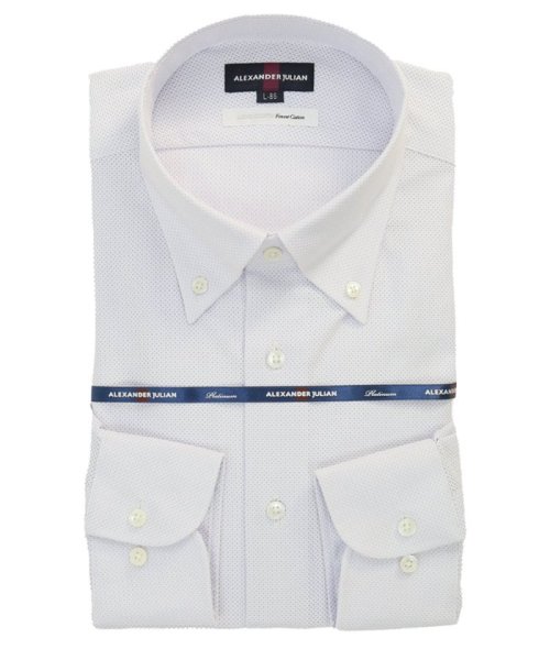 TAKA-Q(タカキュー)/綿80双糸 レノクロス スタンダードフィット ボタンダウン 長袖 シャツ メンズ ワイシャツ ビジネス ノーアイロン 形態安定 yシャツ 速乾/ライトグレー
