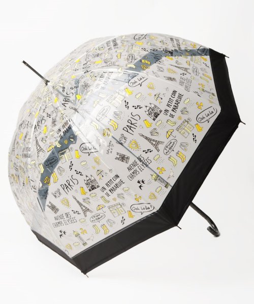 FAUX PAS PARIS(フォーパ パリ)/FAUX PAS PARIS フォーパ パリ パリ柄 雨傘（長傘）/ブラック
