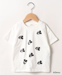 b-ROOM(ビールーム)/【DISNEY】ミッキー刺しゅう半袖Tシャツ/オフホワイト