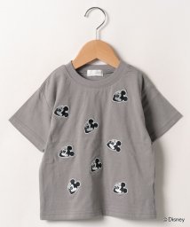 b-ROOM(ビールーム)/【DISNEY】ミッキー刺しゅう半袖Tシャツ/グレー