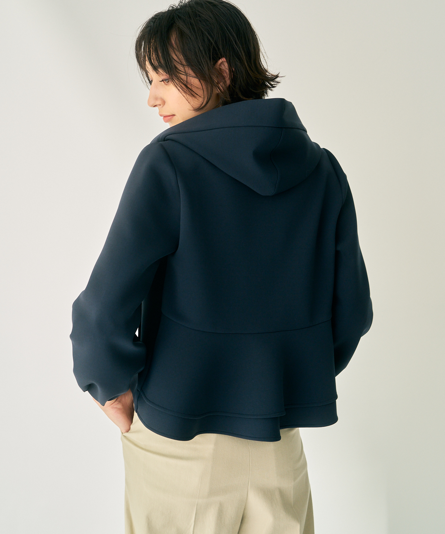 ANAYI ダンボールフリル フードパーカー アナイ ANAYI ダンボール