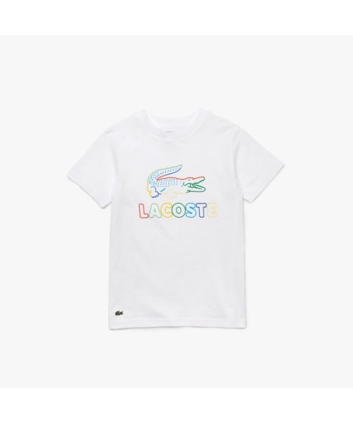 LACOSTE KIDS(ラコステ　キッズ)/マルチカラープリント　キッズTシャツ/ホワイト