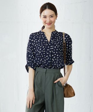 iCB/【WEB限定カラーあり・洗える】Back Satin Amunzen キーネックブラウス/504621792