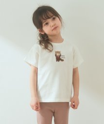 anyFAM（KIDS）(エニファム（キッズ）)/オーガビッツアニマルサガラ刺繍Ｔシャツ/オフホワイト×レッサーパンダ