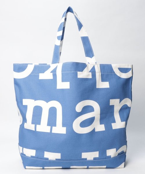 Marimekko(マリメッコ)/【marimekko】マリメッコ Ahkera Logo Bagトートバッグ 90688/ライトブルー/ホワイト