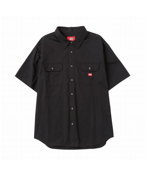 MAC HOUSE(men)(マックハウス（メンズ）)/Dickies ディッキーズ [大きいサイズ] ツイル無地ワークシャツ キングサイズ 2278－1071AKG/ブラック