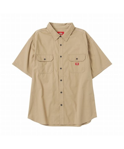 MAC HOUSE(men)(マックハウス（メンズ）)/Dickies ディッキーズ [大きいサイズ] ツイル無地ワークシャツ キングサイズ 2278－1071AKG/ベージュ