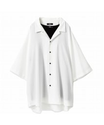 MAC HOUSE(men)(マックハウス（メンズ）)/MOSSIMO モッシモ [大きいサイズ] ドルマン無地シャツアンサンブル キングサイズ 2270－3166AKG/ホワイト