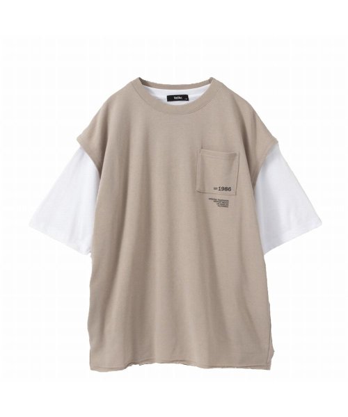 MAC HOUSE(men)(マックハウス（メンズ）)/MOSSIMO モッシモ [大きいサイズ] カットベストアンサンブル キングサイズ 2273－2800KG/グレージュ