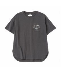 MAC HOUSE(kid's)(マックハウス（キッズ）)/UNDERWRAPS アンダーラップス ロゴ刺繍ビッグTシャツ 50004－4IP/チャコール