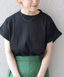 SHIPS any WOMEN(シップス　エニィ　ウィメン)/SHIPS any:〈抗菌消臭〉USAコットン フレンチ スリーブ TEE/ブラック