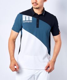 Munsingwear(マンシングウェア)/『ENVOY/エンボイ』 CoolistD－Tec&FUSIONMOVEカラーブロック半袖ポロシャツ【アウトレット】/ブラック×ブルー