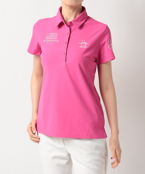 Munsingwear(マンシングウェア)/3点デコ半袖ポロシャツ【アウトレット】/ピンク