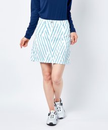 Munsingwear(マンシングウェア)/アートウエーブプリントスカート【アウトレット】/ホワイト×ブルー