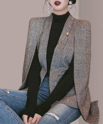 aimoha(aimoha（アイモハ）)/【Jasmine Grandiflorum】ケープ風ジャケットコート 韓国ファッション /グレー