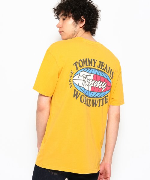 TOMMY JEANS(トミージーンズ)/ワールドワイドロゴTシャツ/イエロー