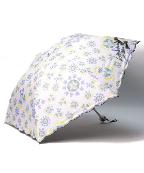LANVIN en Bleu(umbrella)(ランバンオンブルー（傘）)/晴雨兼用折りたたみ日傘　スカラ刺繍/ペールピンク