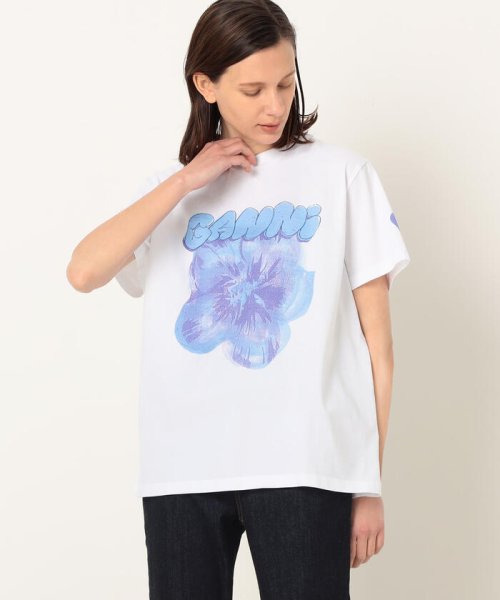 TOMORROWLAND BUYING WEAR(TOMORROWLAND BUYING WEAR)/【別注】GANNI×TOMORROWLAND コットン プリントＴシャツ/11ホワイト