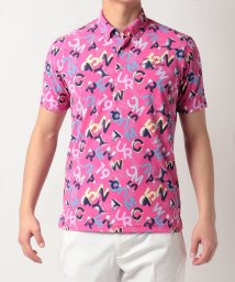 Munsingwear(マンシングウェア)/Eco裏カノコ総柄プリント半袖ポロシャツ【アウトレット】/ピンク